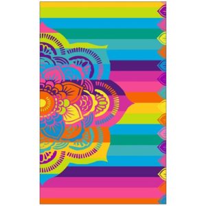 Toalha de Praia Microfibra Mandala com Riscas