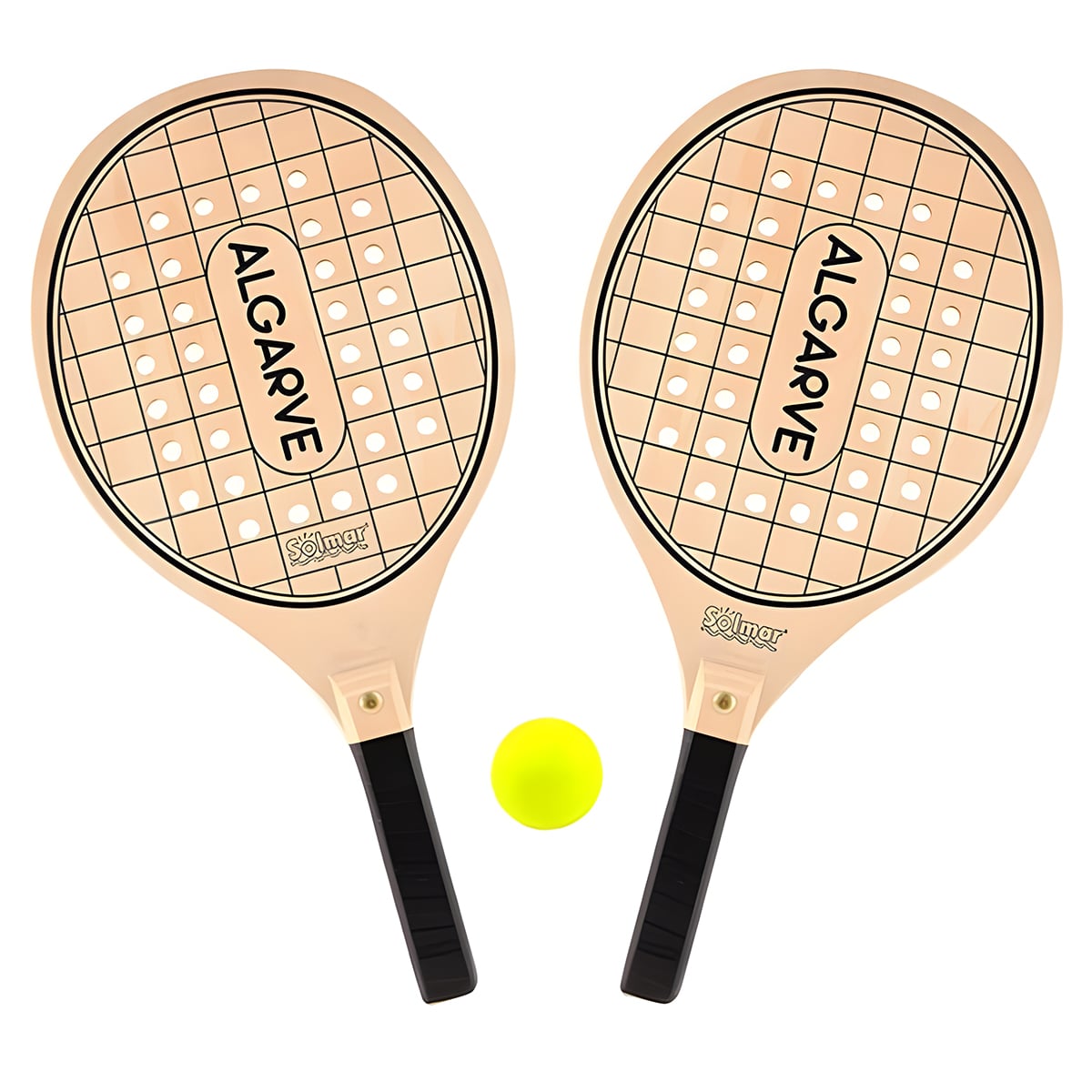 Wooden Algarve Beach Paddle Set Holes with Ball Solmar