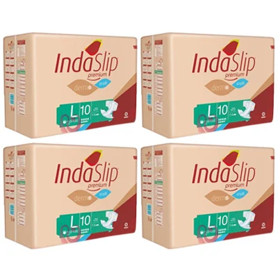 Fraldas INDASLIP PREMIUM L10 (4×20 uni)