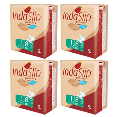 Fraldas INDASLIP PREMIUM L8 (4×20 uni)