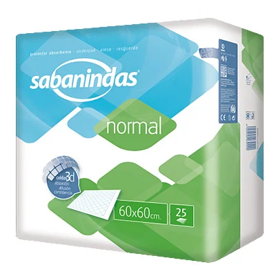 Resguardos descartáveis SABANINDAS NORMAL 60×60 (25 uni)