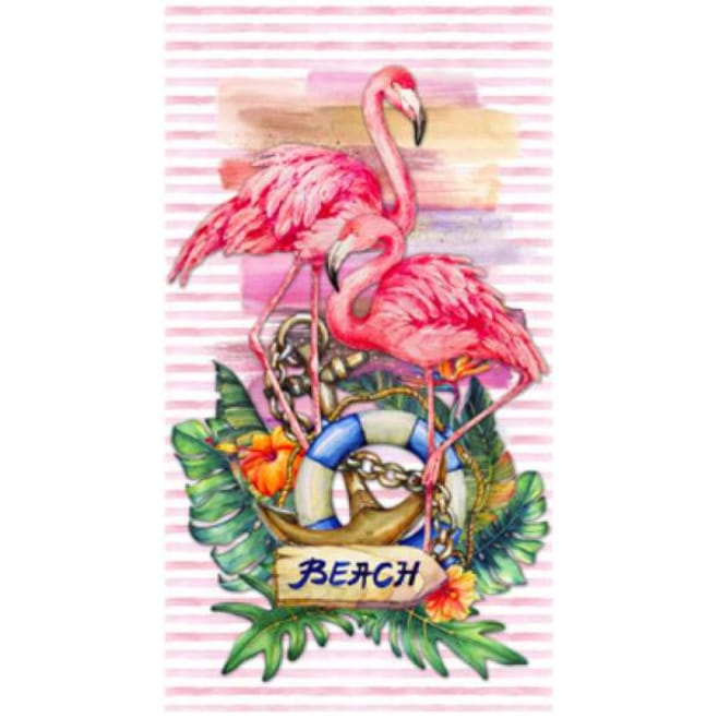 Toalha de Praia Microfibra Flamingos Beach
