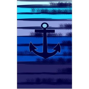 Anchor with Stripes Microfiber Beach Towel