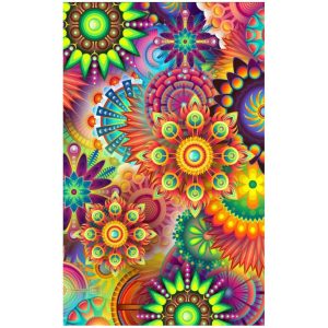 Toalha Praia Microfibra Mandalas Psicadélicas