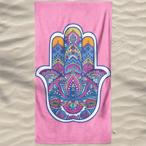 Toalla de Playa Microfibra Mano Turca Rosa