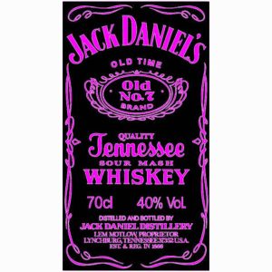 Toalla de Playa Jack Daniels de Microfibra Negro Rosa Fluorescente