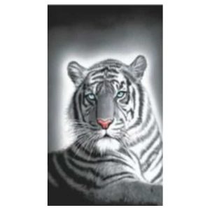 Toalha de Praia Microfibra Tigre Preto e Branco