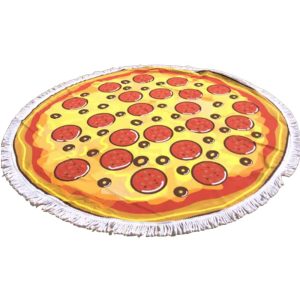 Toalha de Praia Microfibra Redonda Pizza