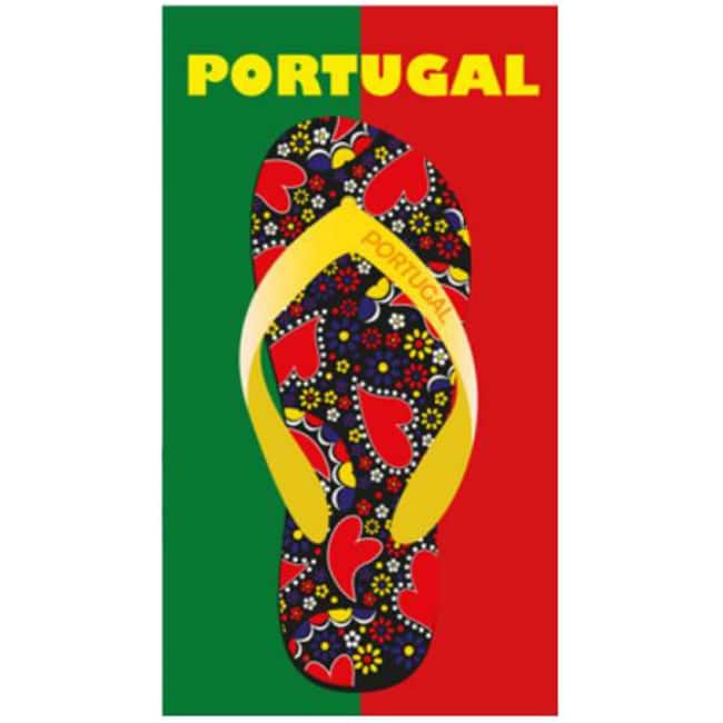 Toalha de Praia Microfibra Chinelo Bandeira Portugal