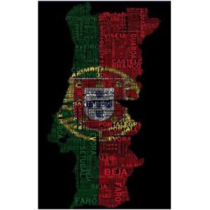 Microfiber Beach Towel Map Portugal Letters